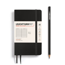 Cargar imagen en el visor de la galería, LEUCHTTURM1917 Cuaderno de bolsillo (A6) 187 páginas negro rayado tapa blanda