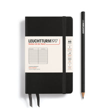 Cargar imagen en el visor de la galería, LEUCHTTURM1917 Cuaderno de bolsillo (A6) 187 páginas negro rayado tapa dura