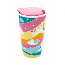 Cargar imagen en el visor de la galería, TAZA VIAJERA CON TAPA DE SILICON UNICORN