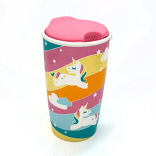 Cargar imagen en el visor de la galería, taza viajera con tapa de silicon unicorn amg101