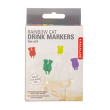 Cargar imagen en el visor de la galería, Kikkerland identificadores de bebidas gatos 8 pzas CU296
