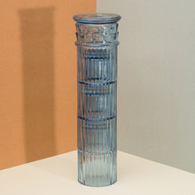 Cargar imagen en el visor de la galería, Doiy vasos de vidrio "hestia" columnas azules DYHESGLBL