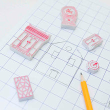 Cargar imagen en el visor de la galería, Kikkerland gomas de arquitectura china 5 pzas ER45