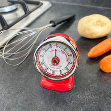 Cargar imagen en el visor de la galería, Kikkerland cronometro para cocina antiguo rojo KT047-R