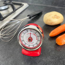 Cargar imagen en el visor de la galería, Kikkerland cronometro para cocina antiguo rojo KT047-R