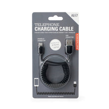 Cargar imagen en el visor de la galería, Kikkerland cargador con cable de telefono negro US144-BK