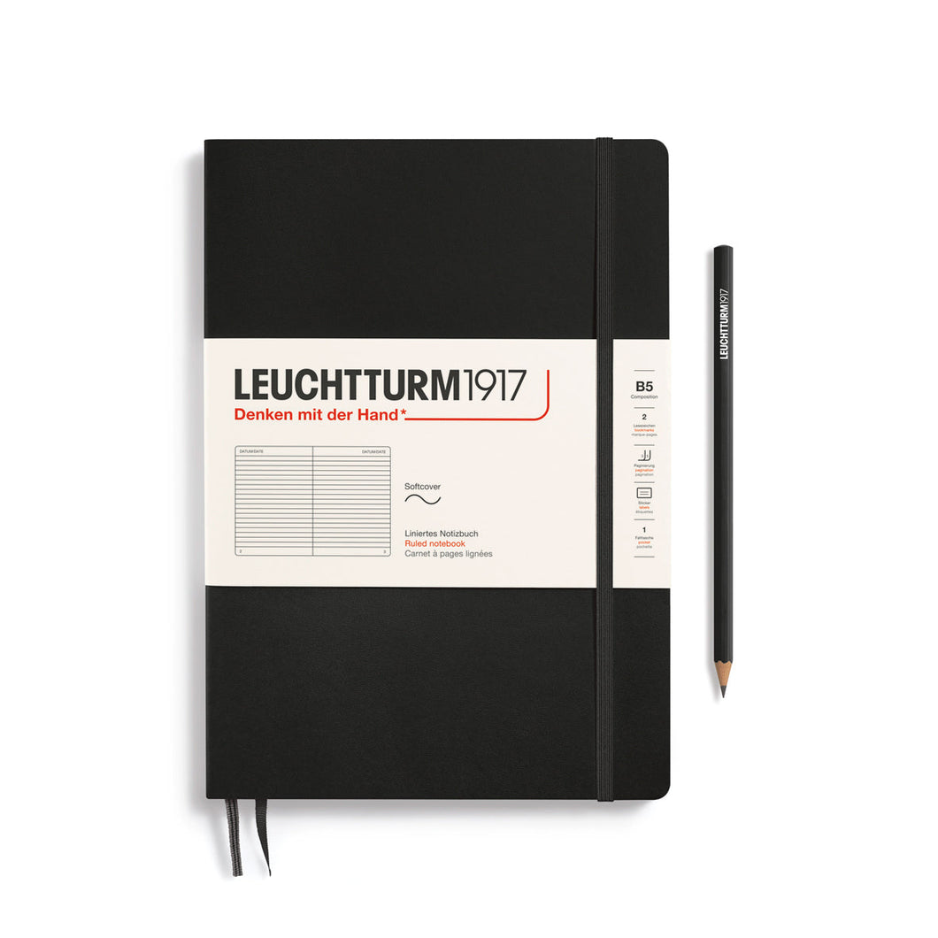 LEUCHTTURM1917 Cuaderno Composition (B5) 17.8 x 2.5 cm negro