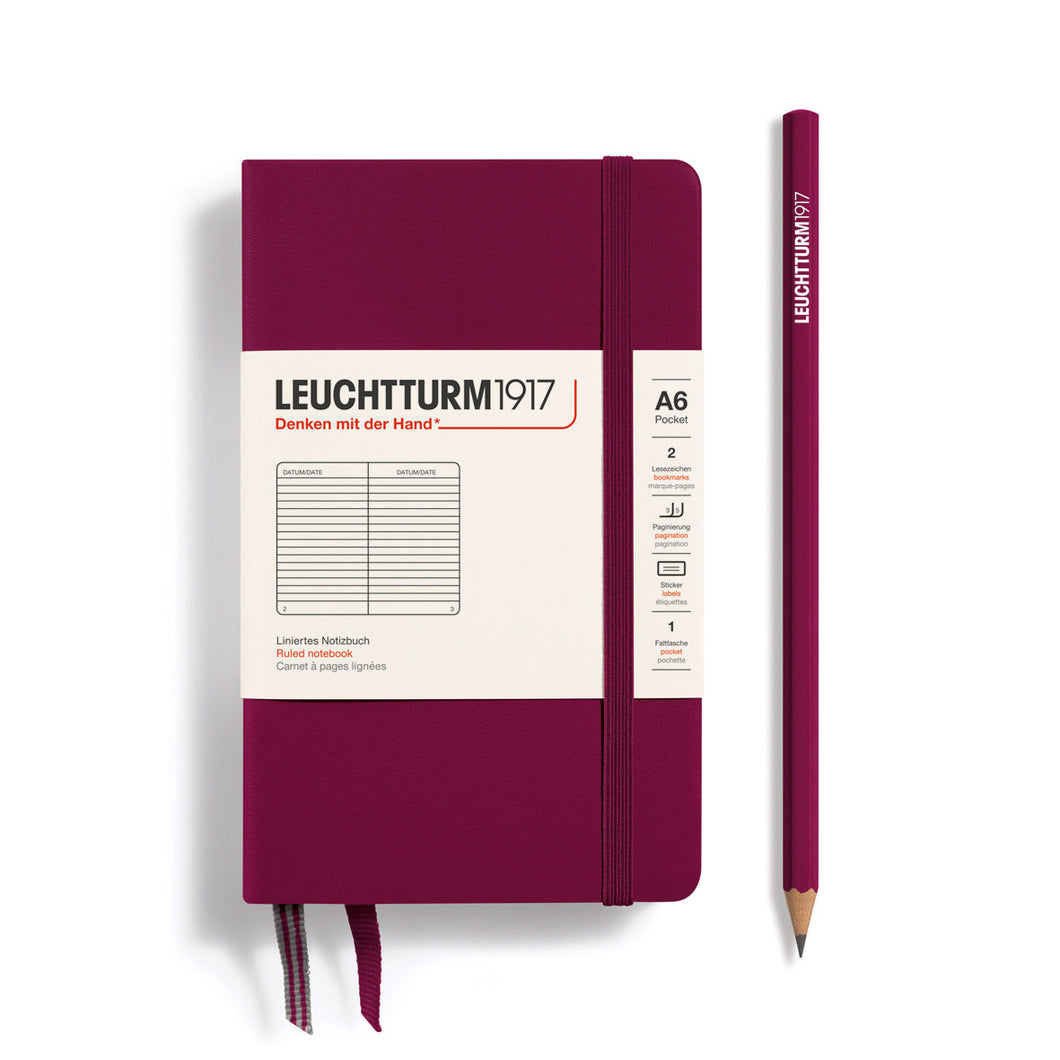 LEUCHTTURM1917 Cuaderno de bolsillo (A6) 187 páginas Vino Rayado Tapa dura