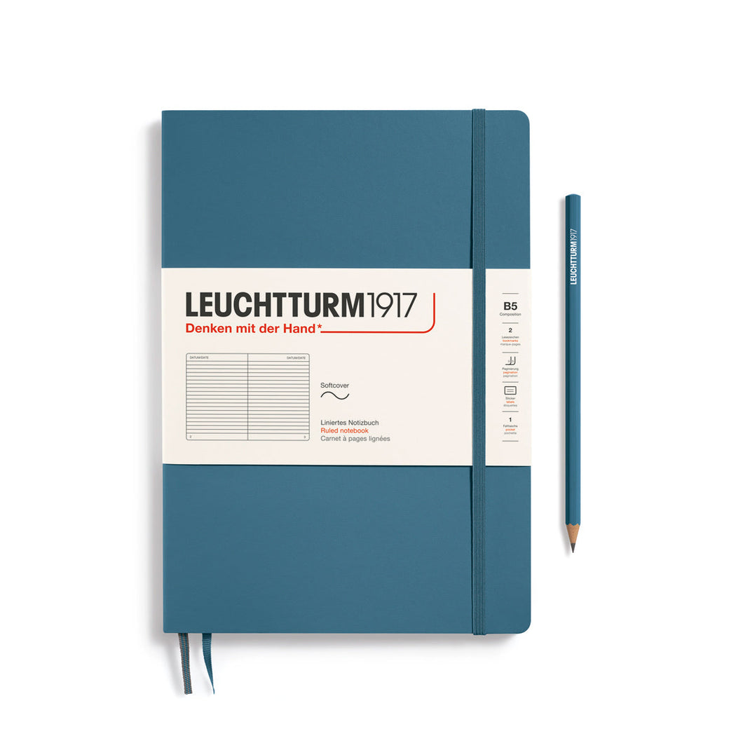 LEUCHTTURM1917 Cuaderno Composition (B5) 17.8 x 2.5 cm azul piedra