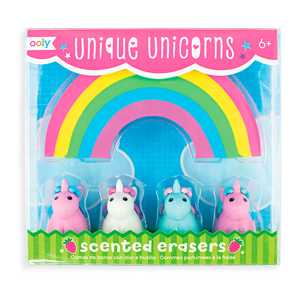 GOMAS DE UNICORNIO 4pz Y DE ARCOIRIS