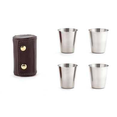 Kikkerland vasos tequileros de metal 4 pzas BA59