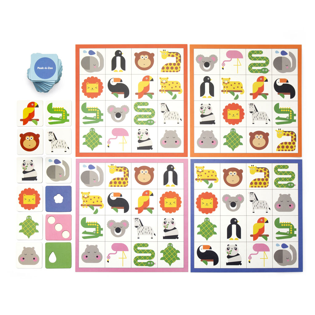 Kikkerland Juego De Bingo Peek-A-Zoo KID25-F