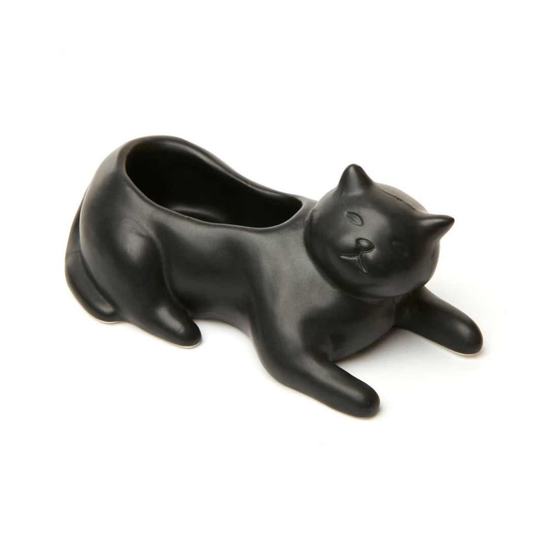 kikkerland maceta de porcelana gato negro PL14