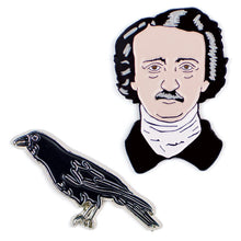 Cargar imagen en el visor de la galería, Pines Edgar Allan Poe Y El Cuervo
