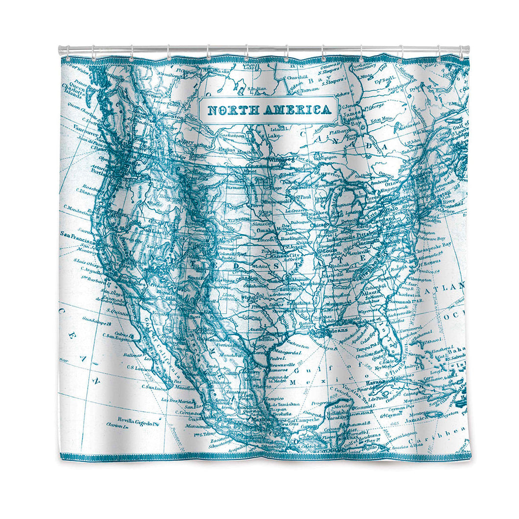 Kikkerland cortina de baño mapa SH19