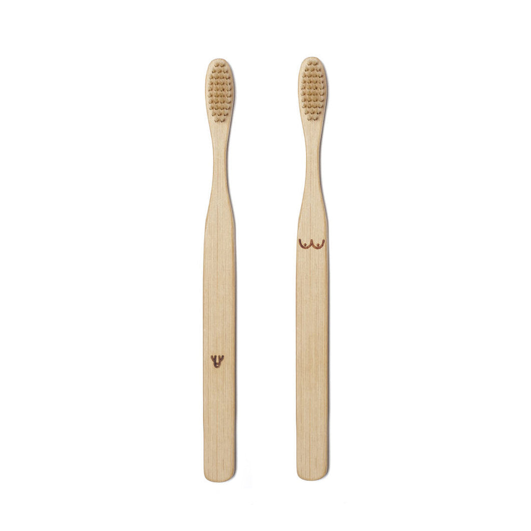 kikkerland cepillo de dientes de bambu 