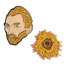 Cargar imagen en el visor de la galería, Pines Vincent Van Gogh Y Girasol
